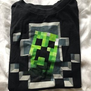 Boys Small Black Minecraft Creeper Old Navy Shirt